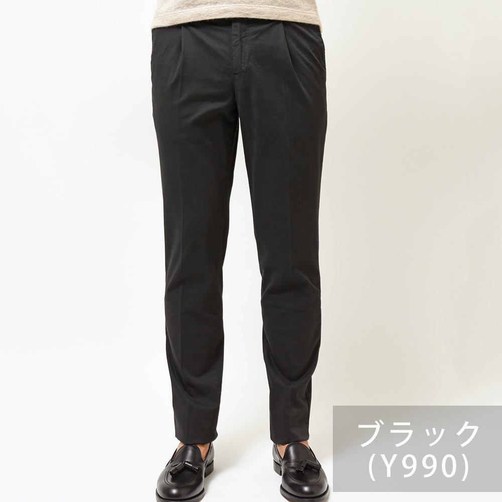 PT TORINO ピーティー トリノ 4シーズン コットン ストレッチ ツイル ガーメントダイ 1プリーツ パンツ GENTLEMAN FIT