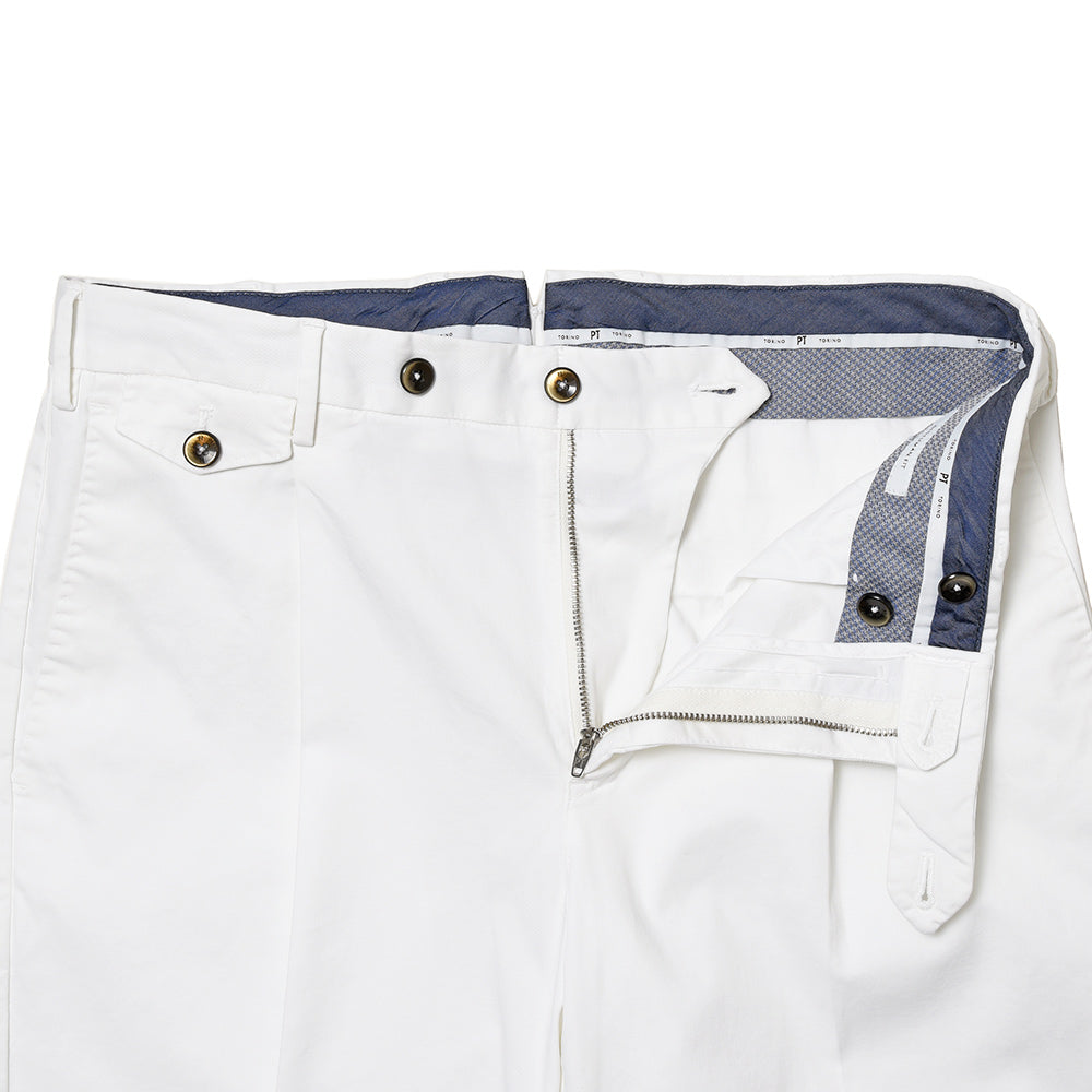 PT TORINO ピーティー トリノ 4シーズン コットン ストレッチ ツイル ガーメントダイ 1プリーツ パンツ GENTLEMAN FIT
