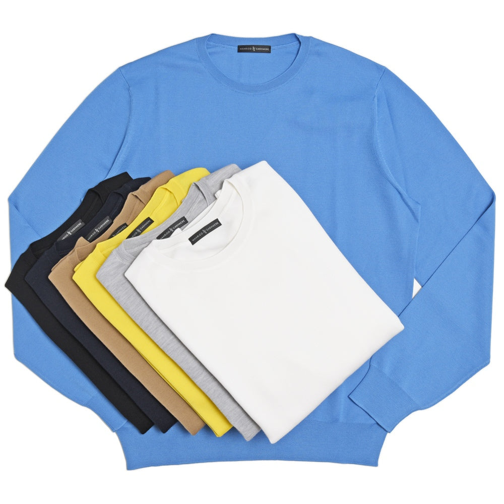 MANRICO CASHMERE(マンリコ カシミア) スーパーカシミアクルーネックニット MS001