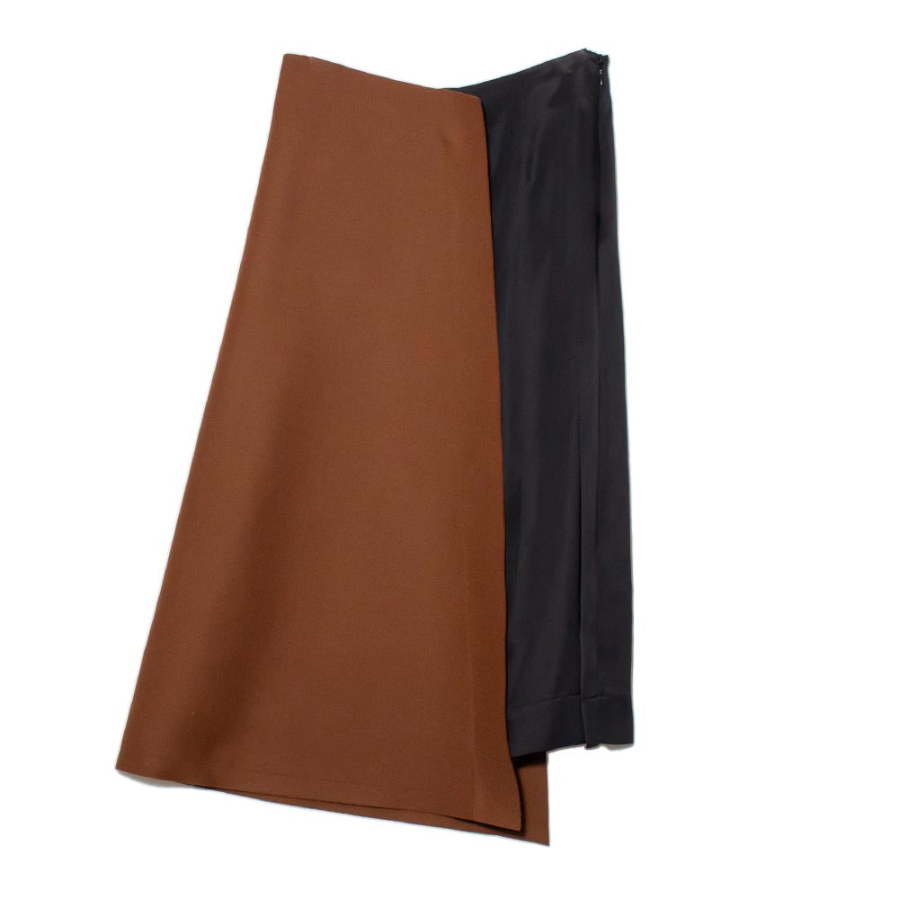 PLAN C(プラン シー)<BR>GOCAE53HVZ/CONTRAST MIDI SKIRT バイカラースカート