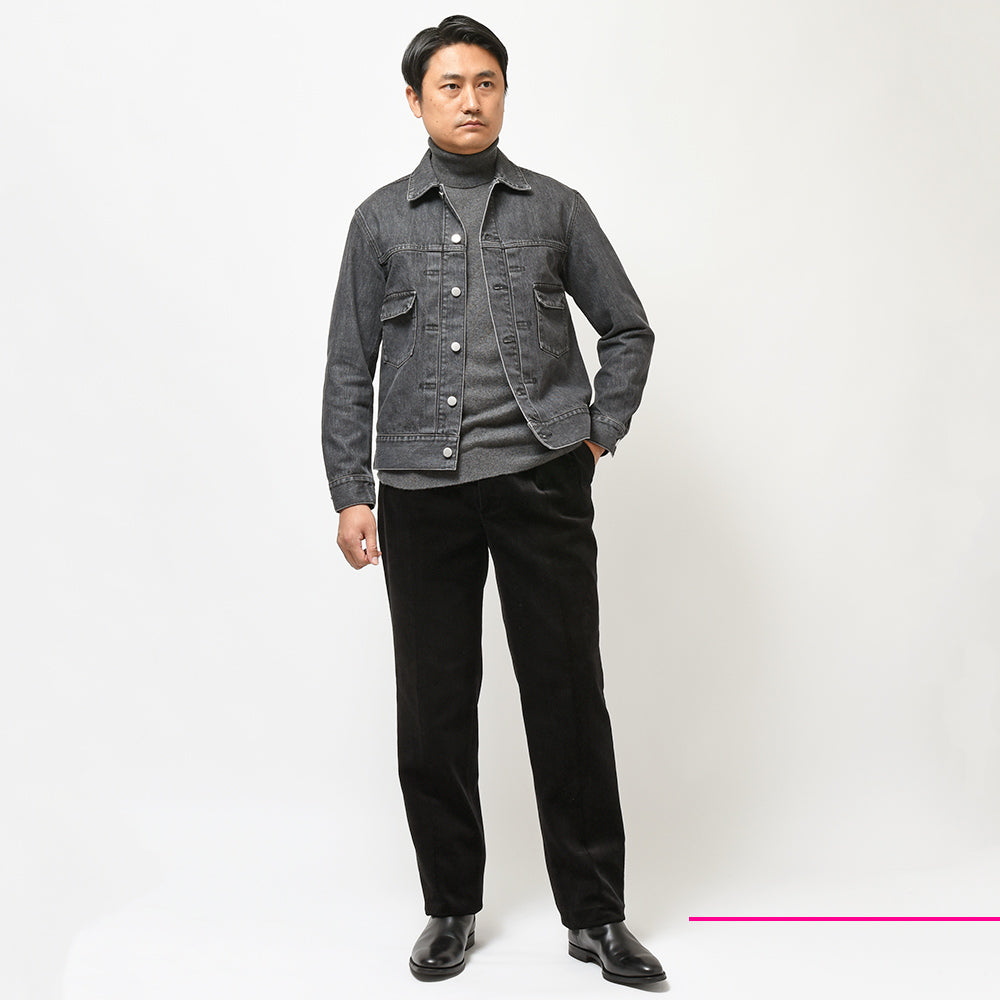 Jeanik ジーニック コットン ウォッシュド 2ndタイプ Gジャン ブラックデニムジャケット