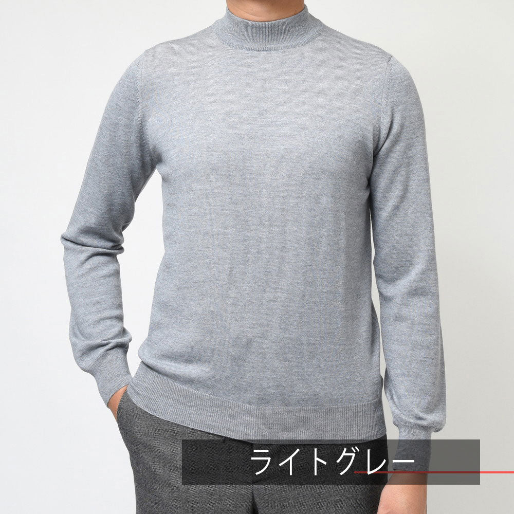GRAN SASSO(グランサッソ) 12ゲージウールソリッドモックネックニット 55108/14290