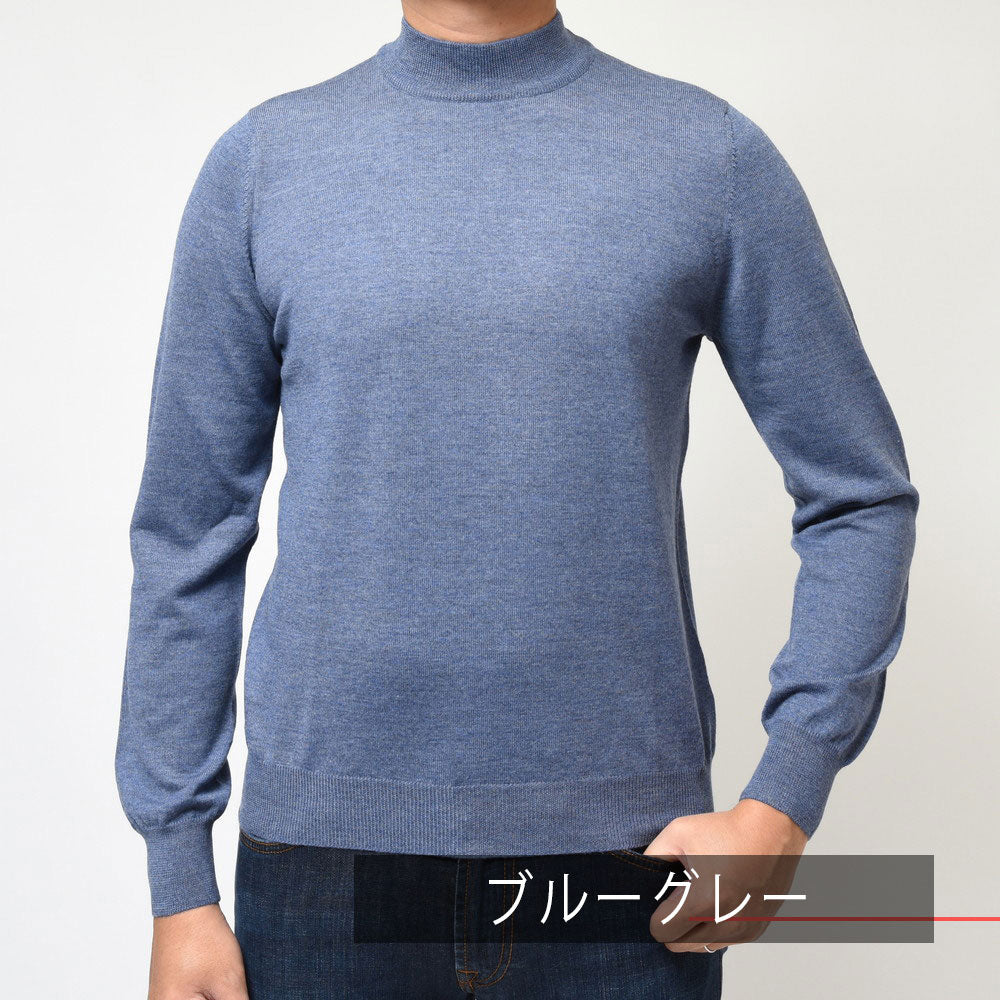 GRAN SASSO(グランサッソ) 12ゲージウールソリッドモックネックニット 55108/14290