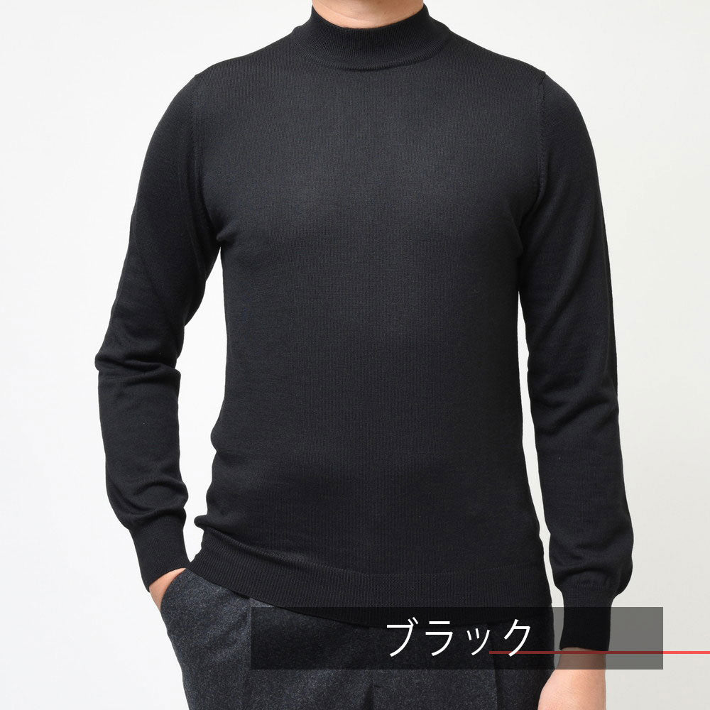 GRAN SASSO(グランサッソ) 12ゲージウールソリッドモックネックニット 55108/14290