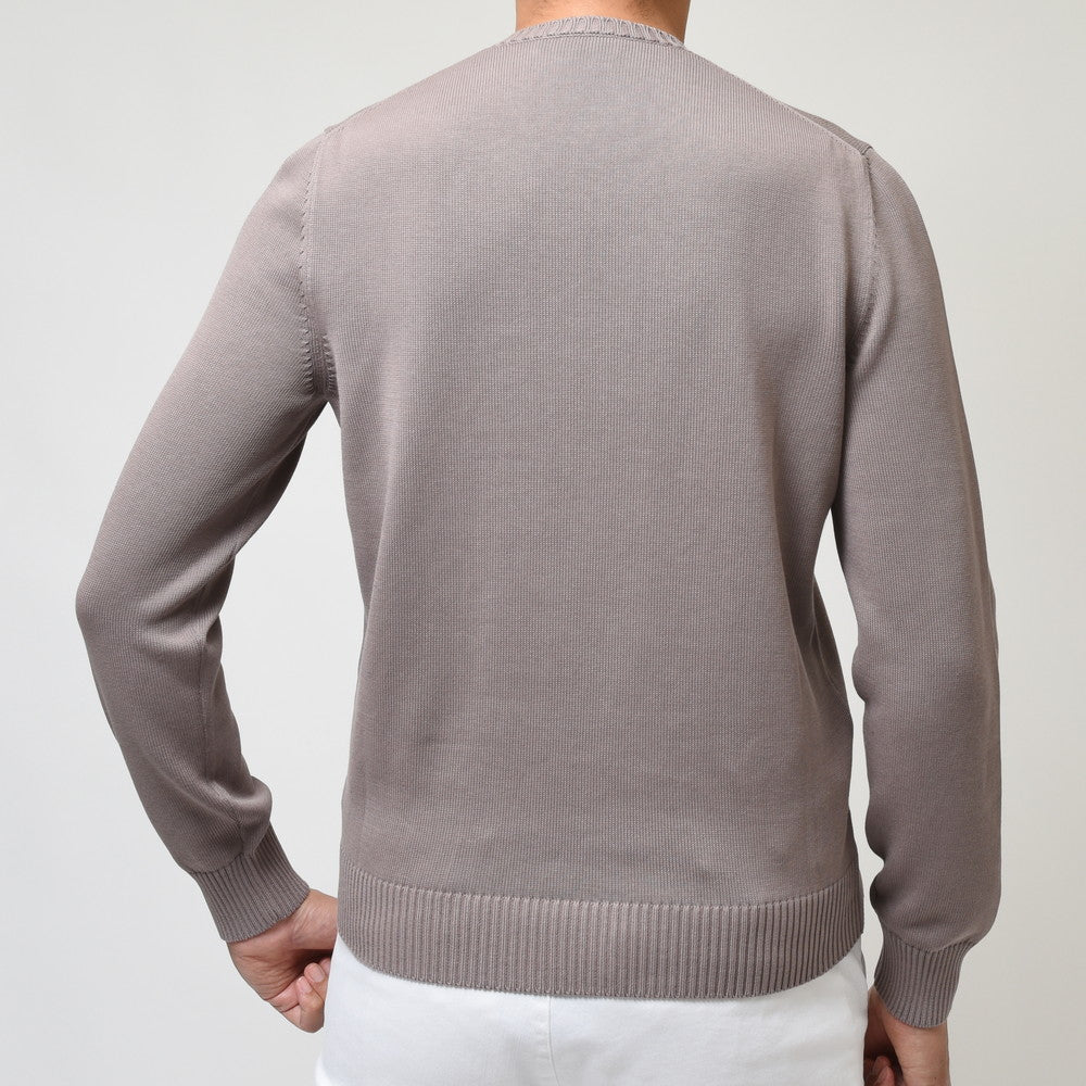GRAN SASSO(グランサッソ) 8ゲージソフトコットンソリッドクルーネックニット 23107/18166