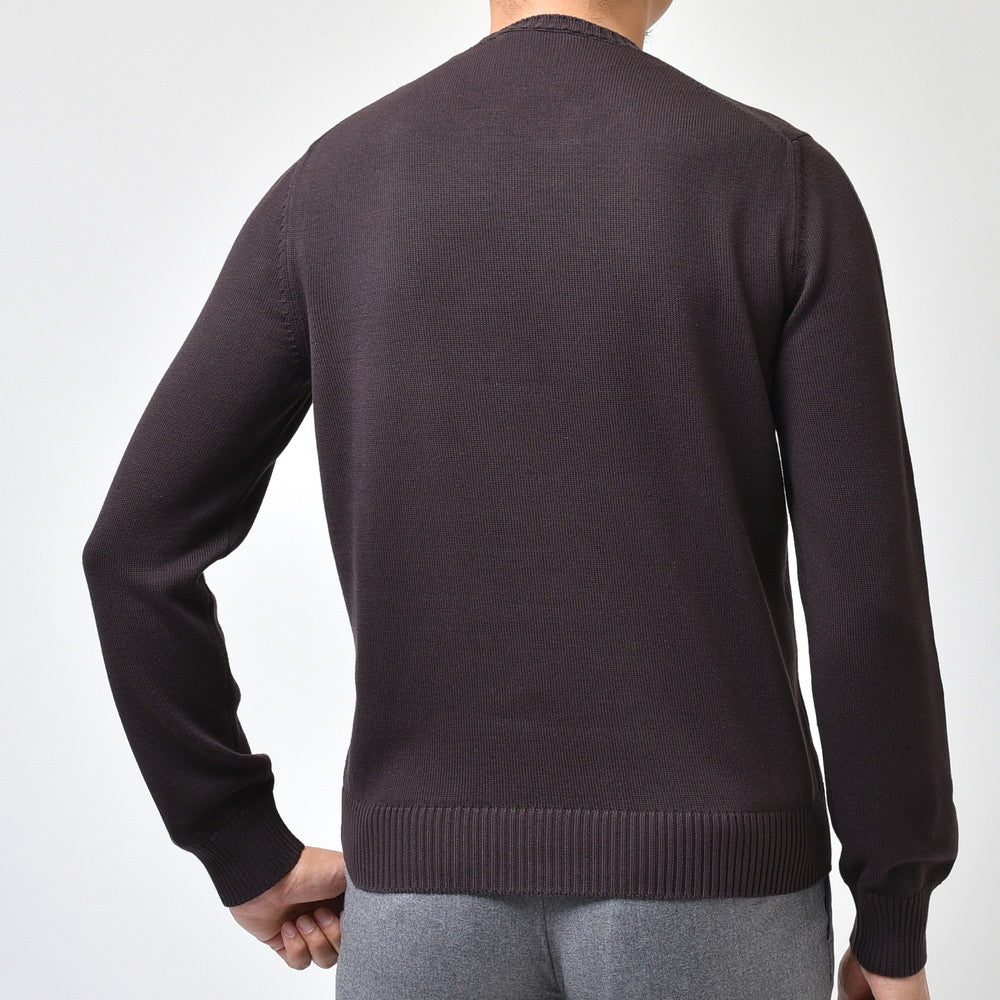 GRAN SASSO(グランサッソ) 8ゲージソフトコットンソリッドクルーネックニット 23107/18166
