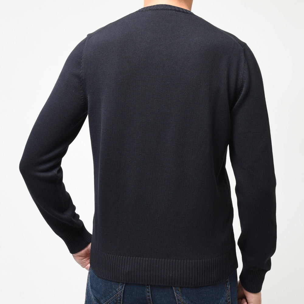 GRAN SASSO(グランサッソ) 8ゲージソフトコットンソリッドクルーネックニット 23107/18166