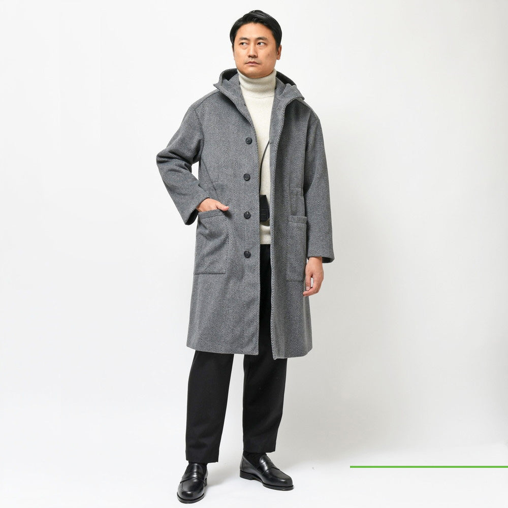 Solleciti(ソレシティ) ポリエステルヘリンボーンフーデッドコート FSM0C3033040