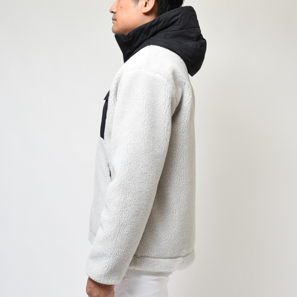 HERNO(ヘルノ) Laminarラミナー ポリエステルボアジップフーディーブルゾン GI00118UL-12804