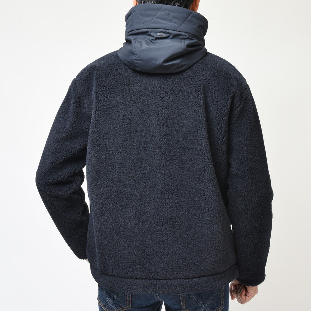 HERNO(ヘルノ) Laminarラミナー ポリエステルボアジップフーディーブルゾン GI00118UL-12804