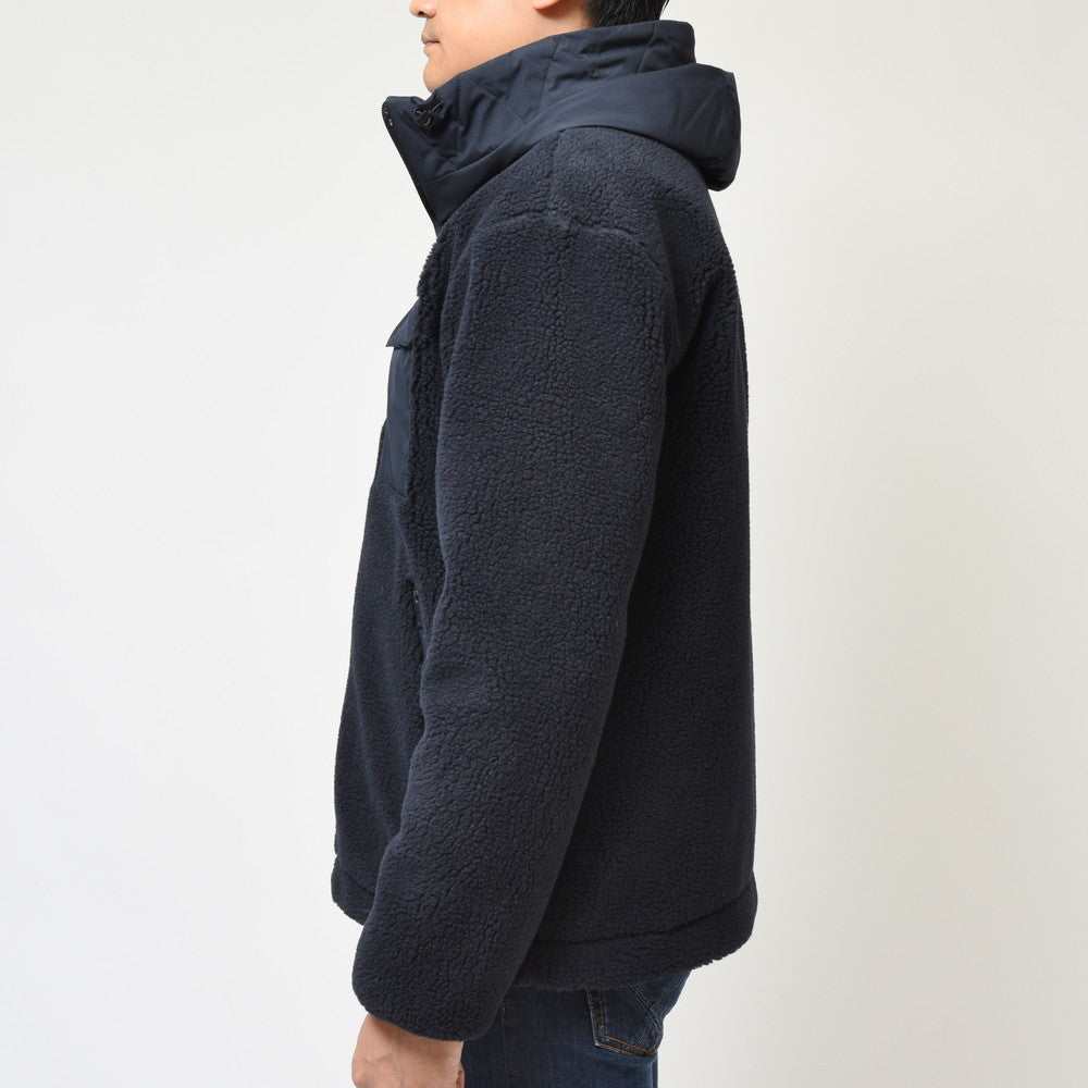 HERNO(ヘルノ) Laminarラミナー ポリエステルボアジップフーディーブルゾン GI00118UL-12804