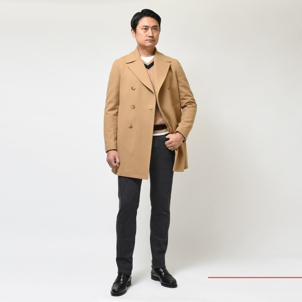 TAGLIATORE(タリアトーレ) ウールナイロンカシミアフランネルソリッドピーコート C-STEPHAN/770065