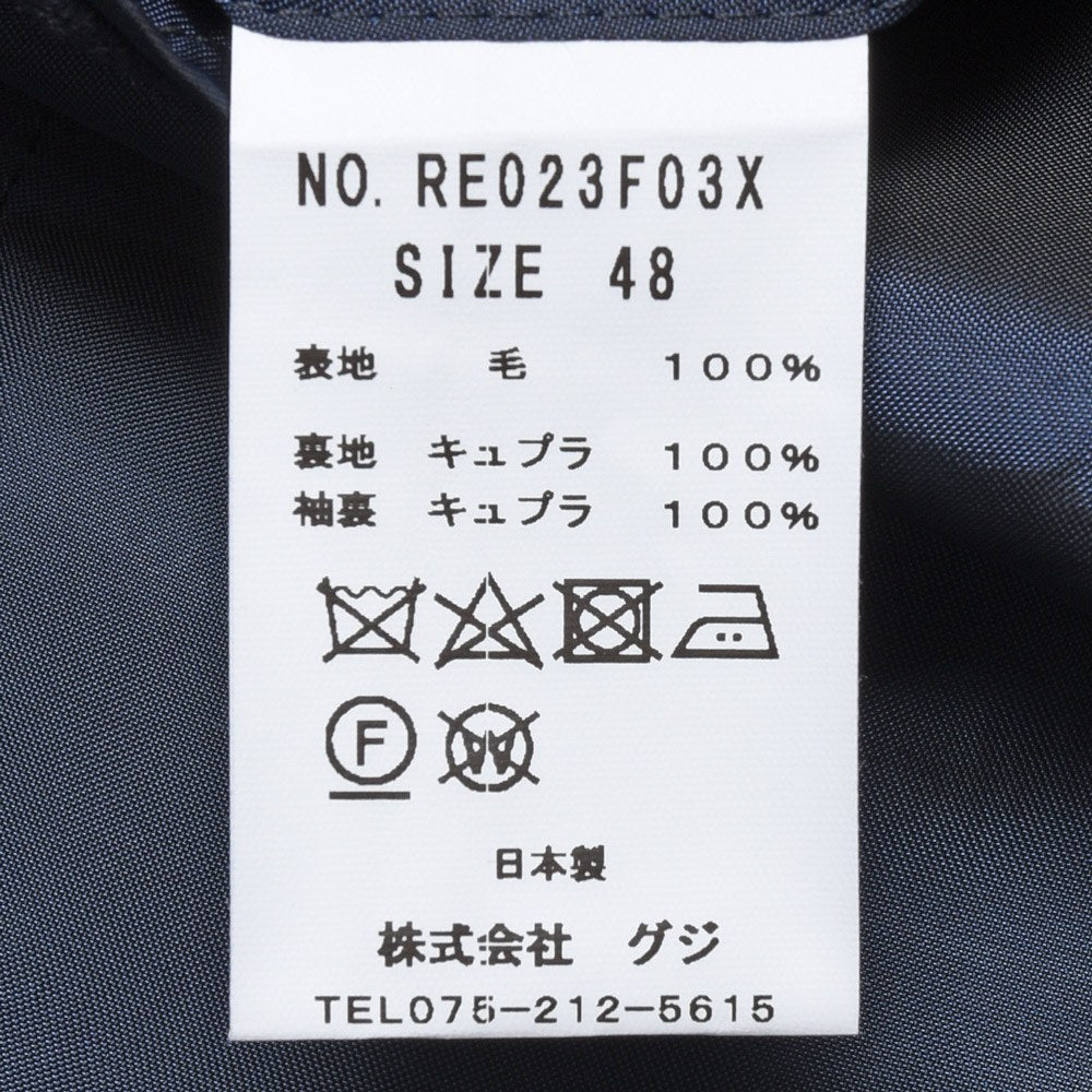 guji(グジ) ウールフランネルチョークストライプ3B1プリーツスーツ(MADE BY RING JACKET / FOX Brothersファブリック使用)