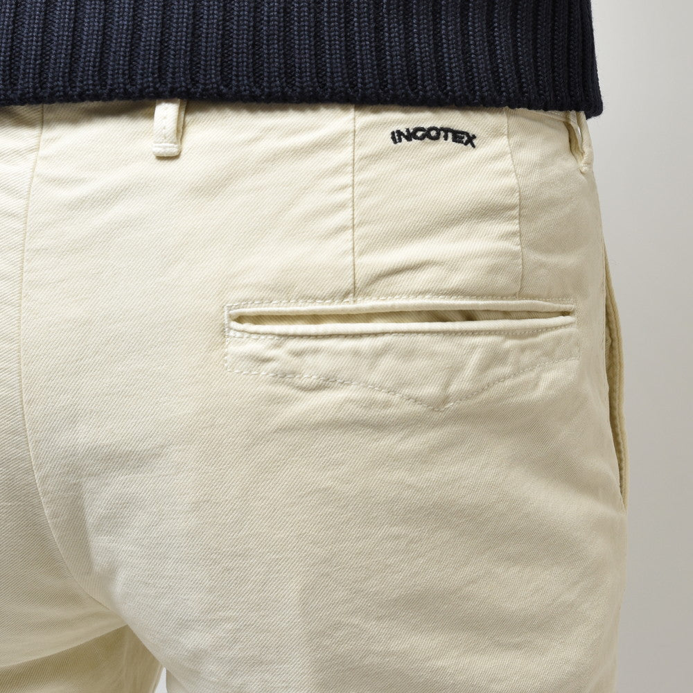 INCOTEX SLACKS(インコテックス スラックス) SLIM FIT ガーメントダイコットンストレッチギャバジンテーパードパンツ 17S100-4611D