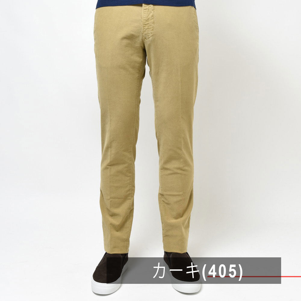 INCOTEX SLACKS(インコテックス スラックス) SLIM FIT ガーメントダイコットンストレッチギャバジンテーパードパンツ 17S100-4611D