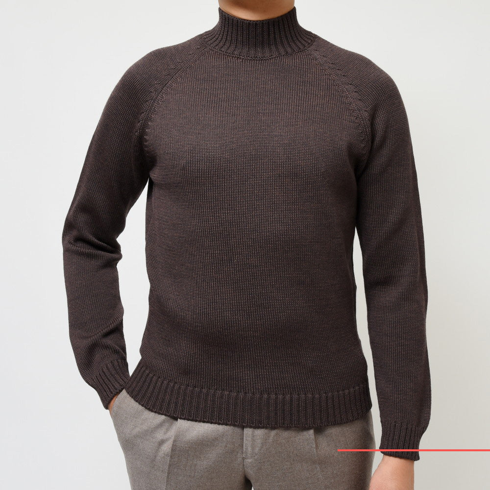 ZANONE(ザノーネ) 5ゲージウールソリッドモックネックニット LUPO RAG/SLIM FIT/812565/ZR229