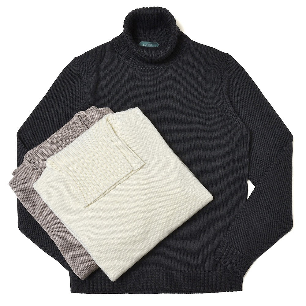 ZANONE(ザノーネ) 5ゲージウールソリッドタートルネックニット DV/SLIM FIT/812516/ZR229