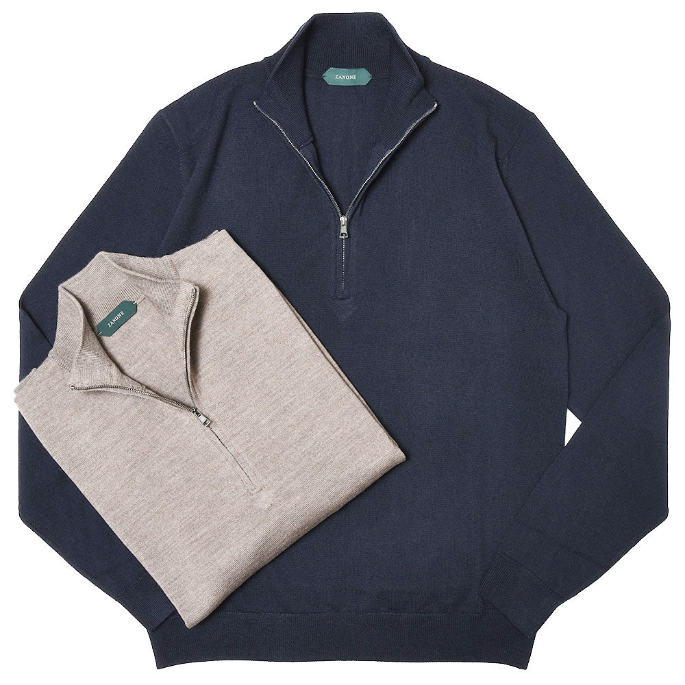ZANONE(ザノーネ) 12ゲージウールソリッドスタンドカラーハーフジップニット HARF ZIP/SLIM FIT/813049/ZR274