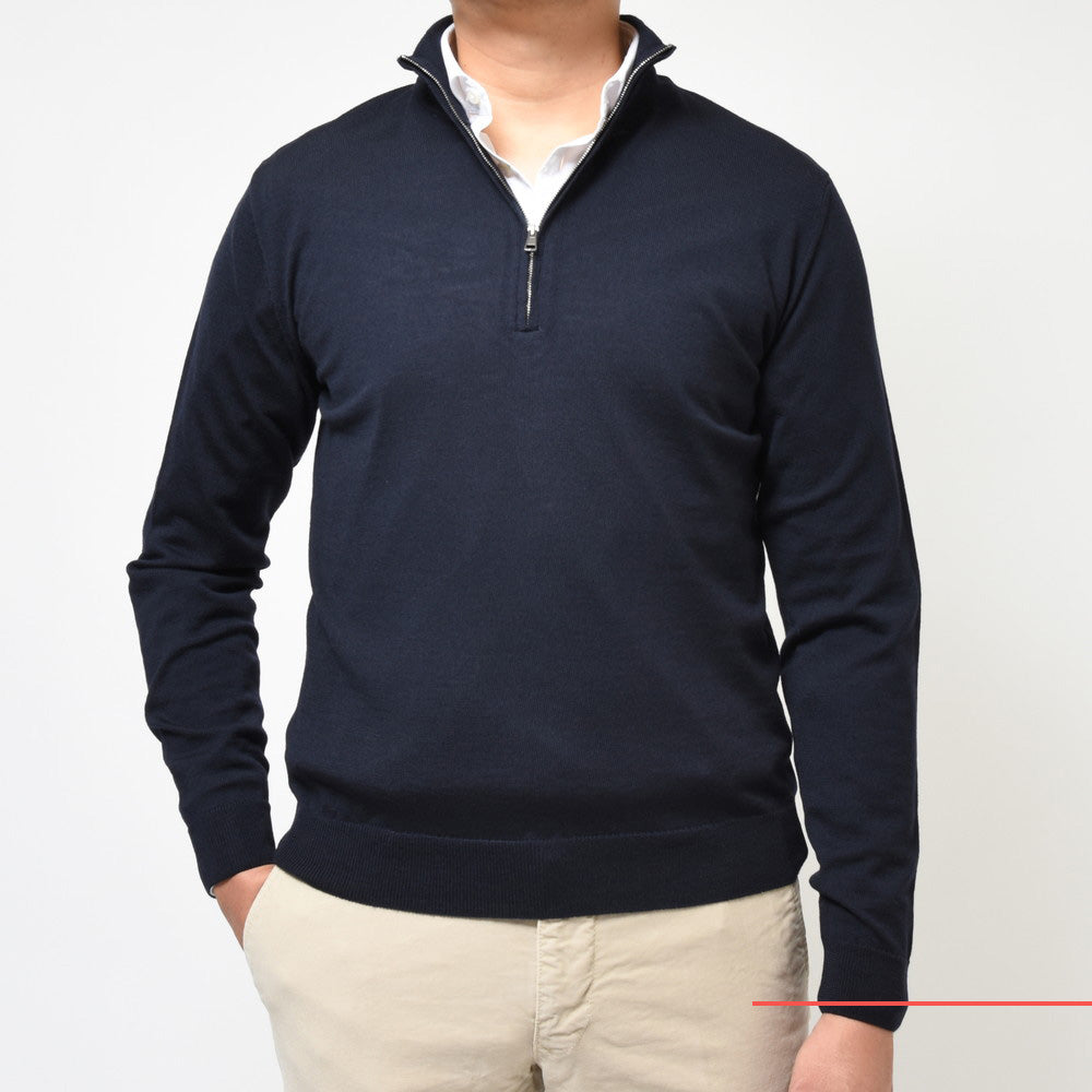 ZANONE(ザノーネ) 12ゲージウールソリッドスタンドカラーハーフジップニット HARF ZIP/SLIM FIT/813049/ZR274