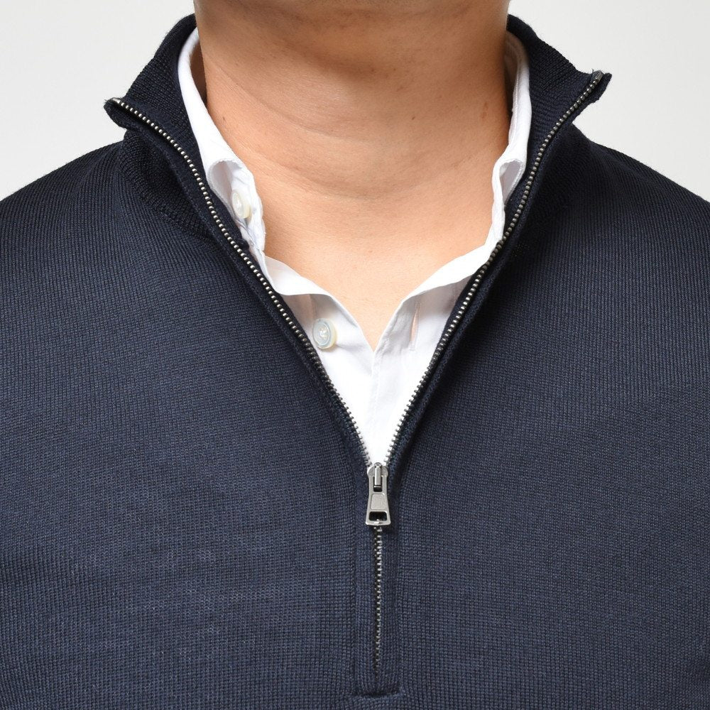 ZANONE(ザノーネ) 12ゲージウールソリッドスタンドカラーハーフジップニット HARF ZIP/SLIM FIT/813049/ZR274