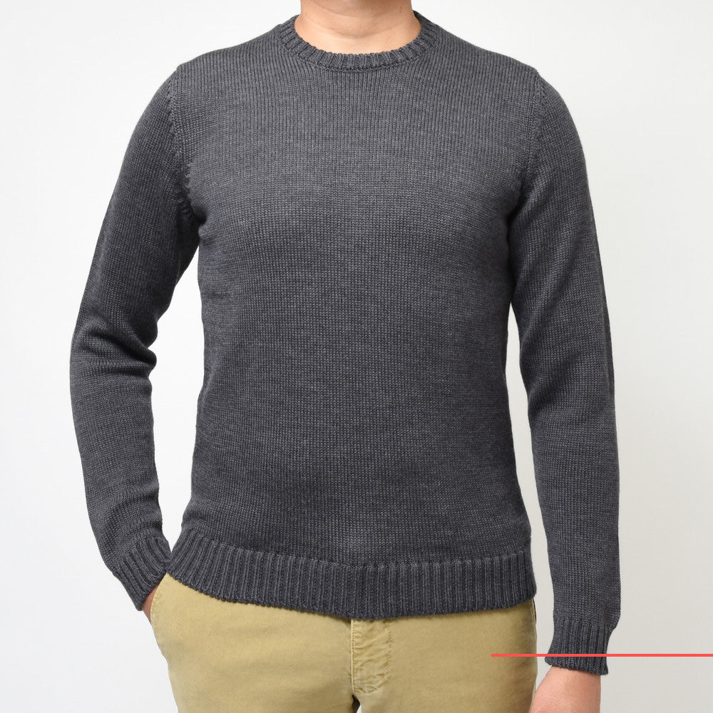 ZANONE(ザノーネ) 5ゲージウールソリッドクルーネックニット GIRO/SLIM FIT/812527/ZR229