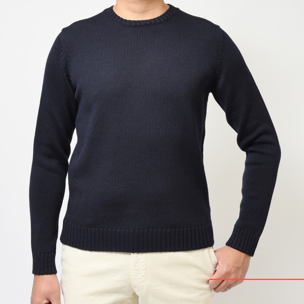 ZANONE(ザノーネ) 5ゲージウールソリッドクルーネックニット GIRO/SLIM FIT/812527/ZR229