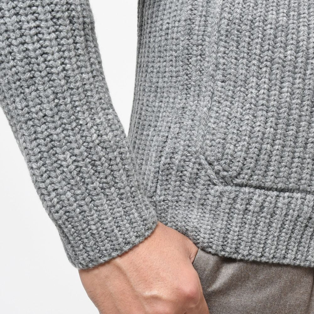 ZANONE(ザノーネ) 5ゲージウールフィッシャーマンリブショールカラーニットカーディガン CARD SCIAL/SLIM FIT/813107/ZN206