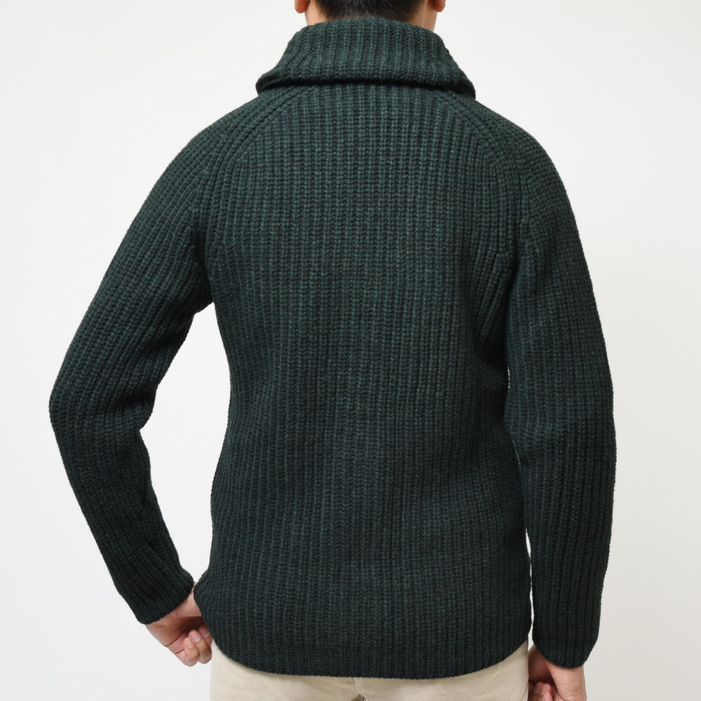 ZANONE(ザノーネ) 5ゲージウールフィッシャーマンリブショールカラーニットカーディガン CARD SCIAL/SLIM FIT/813107/ZN206
