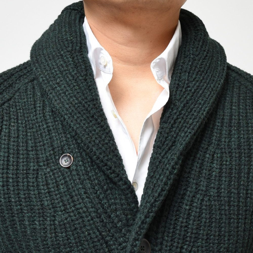 ZANONE(ザノーネ) 5ゲージウールフィッシャーマンリブショールカラーニットカーディガン CARD SCIAL/SLIM FIT/813107/ZN206