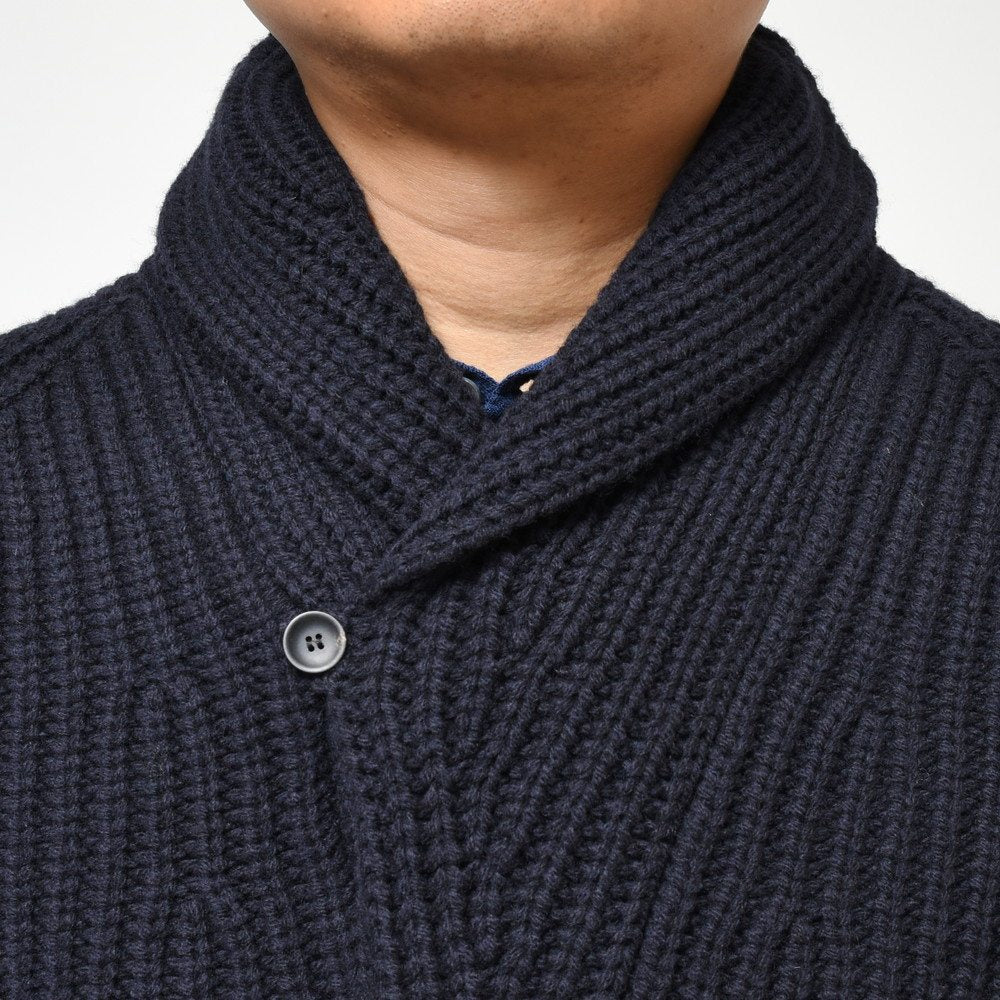 ZANONE(ザノーネ) 5ゲージウールフィッシャーマンリブショールカラーニットカーディガン CARD SCIAL/SLIM FIT/813107/ZN206