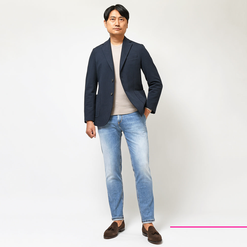 PT TORINO DENIM ピーティートリノデニム コットン ストレッチ ウォッシュド デニムスラックス INDIE/TAPERED FIT