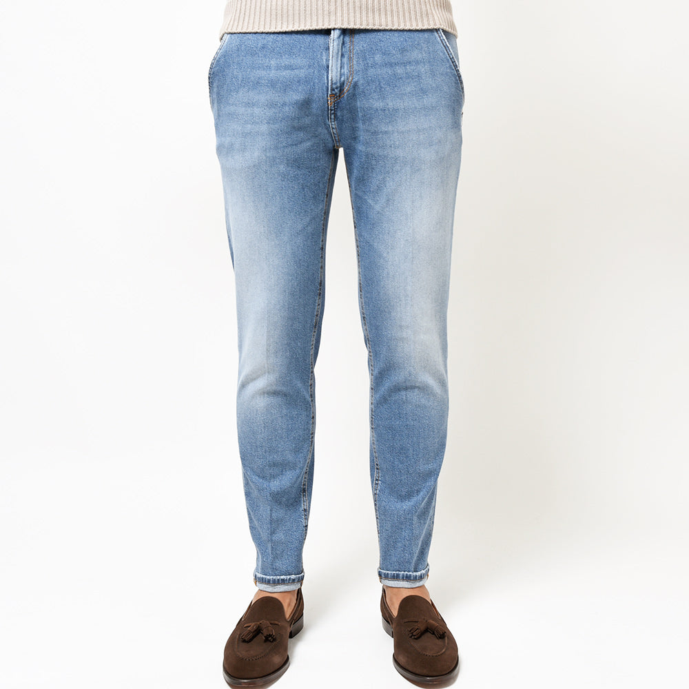 PT TORINO DENIM ピーティートリノデニム コットン ストレッチ ウォッシュド デニムスラックス INDIE/TAPERED FIT