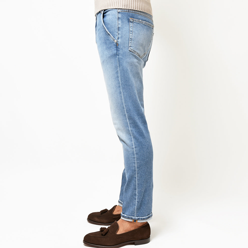 PT TORINO DENIM ピーティートリノデニム コットン ストレッチ ウォッシュド デニムスラックス INDIE/TAPERED FIT