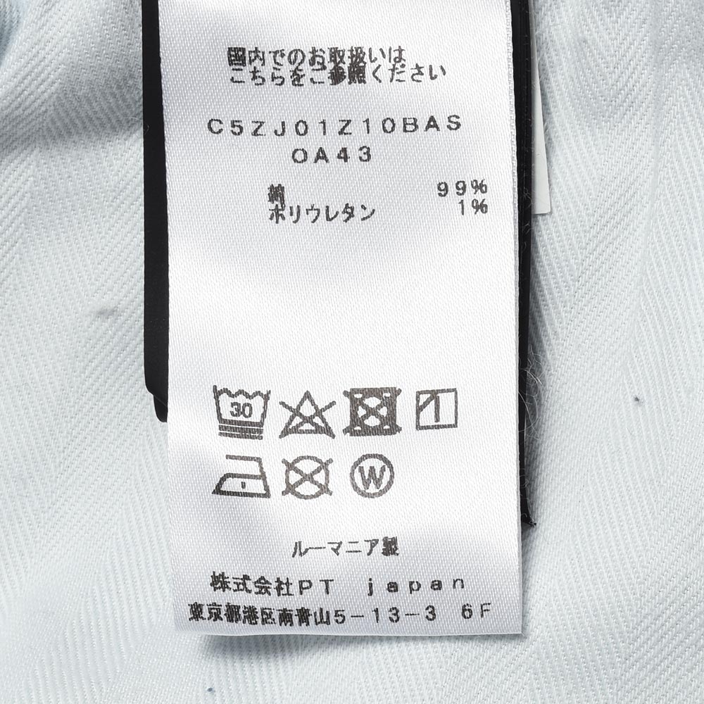 PT TORINO DENIM ピーティートリノデニム コットン ストレッチ ウォッシュド デニムスラックス INDIE/TAPERED FIT