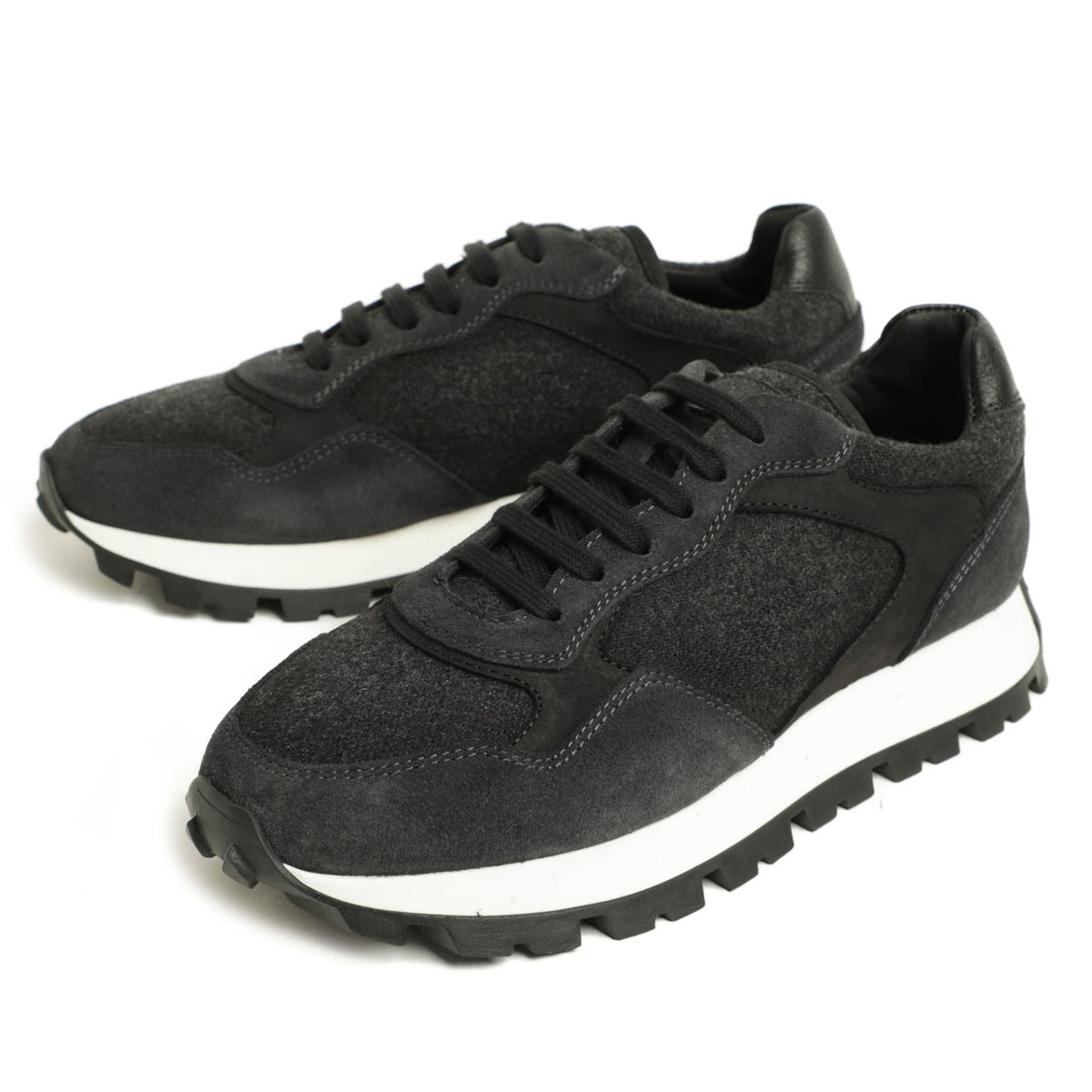 ペルノイ×ファビアノリッチ / 【菅原靴店別注モデル】コンビ レースアップ ローカットスニーカー /U1362A/NERO