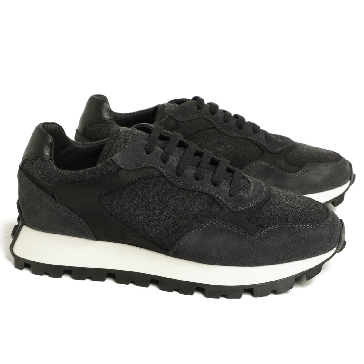 ペルノイ×ファビアノリッチ / 【菅原靴店別注モデル】コンビ レースアップ ローカットスニーカー /U1362A/NERO