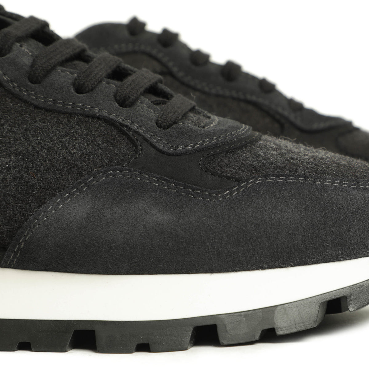 ペルノイ×ファビアノリッチ / 【菅原靴店別注モデル】コンビ レースアップ ローカットスニーカー /U1362A/NERO