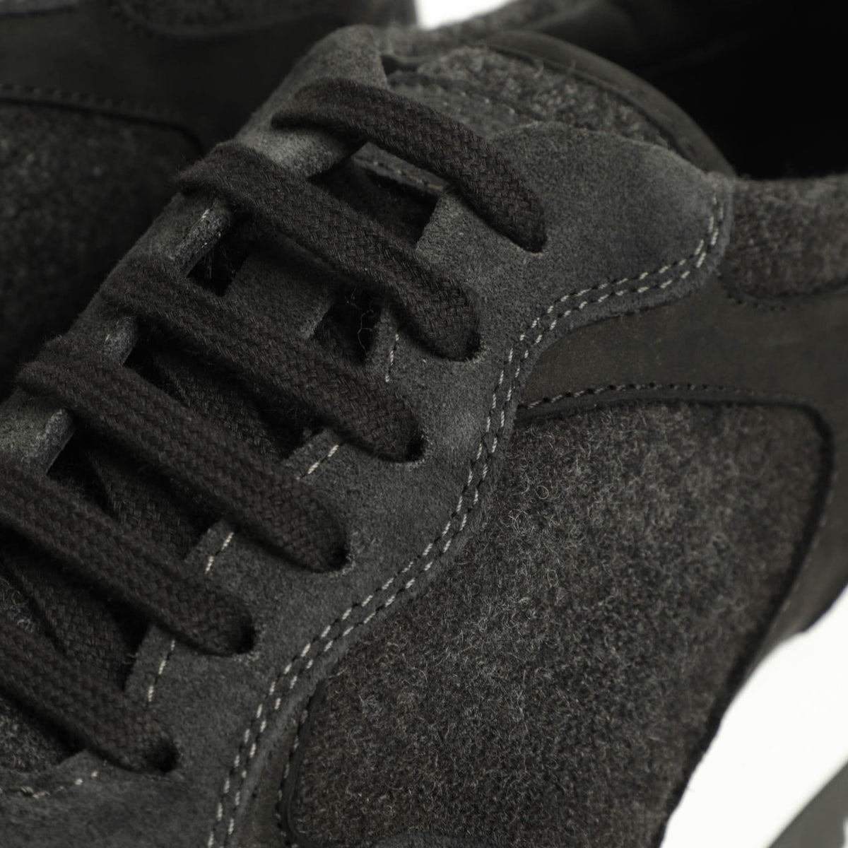 ペルノイ×ファビアノリッチ / 【菅原靴店別注モデル】コンビ レースアップ ローカットスニーカー /U1362A/NERO