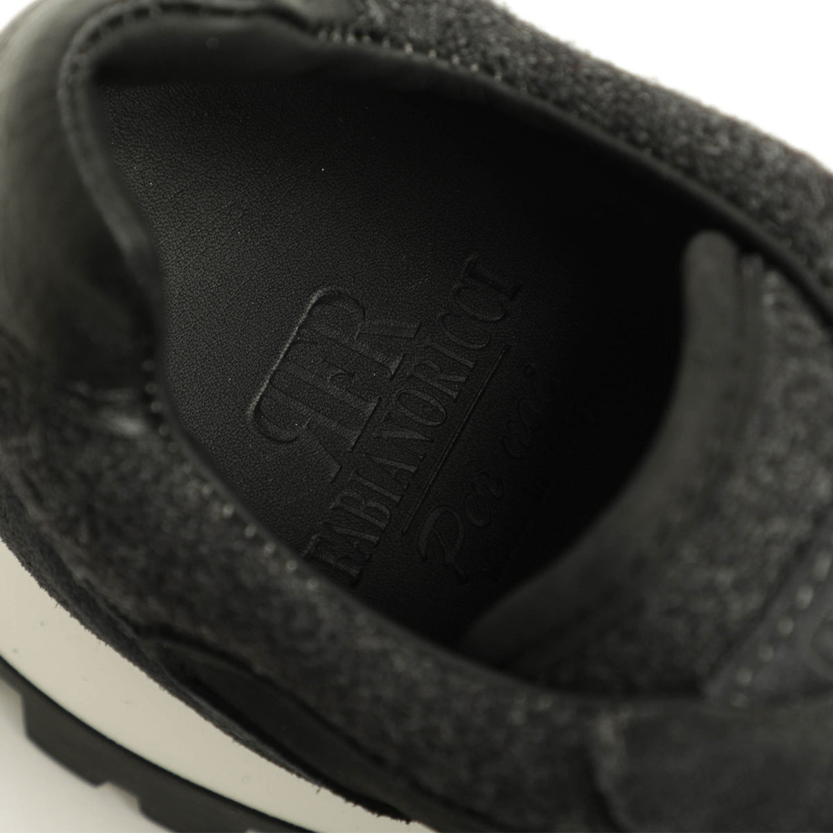 ペルノイ×ファビアノリッチ / 【菅原靴店別注モデル】コンビ レースアップ ローカットスニーカー /U1362A/NERO