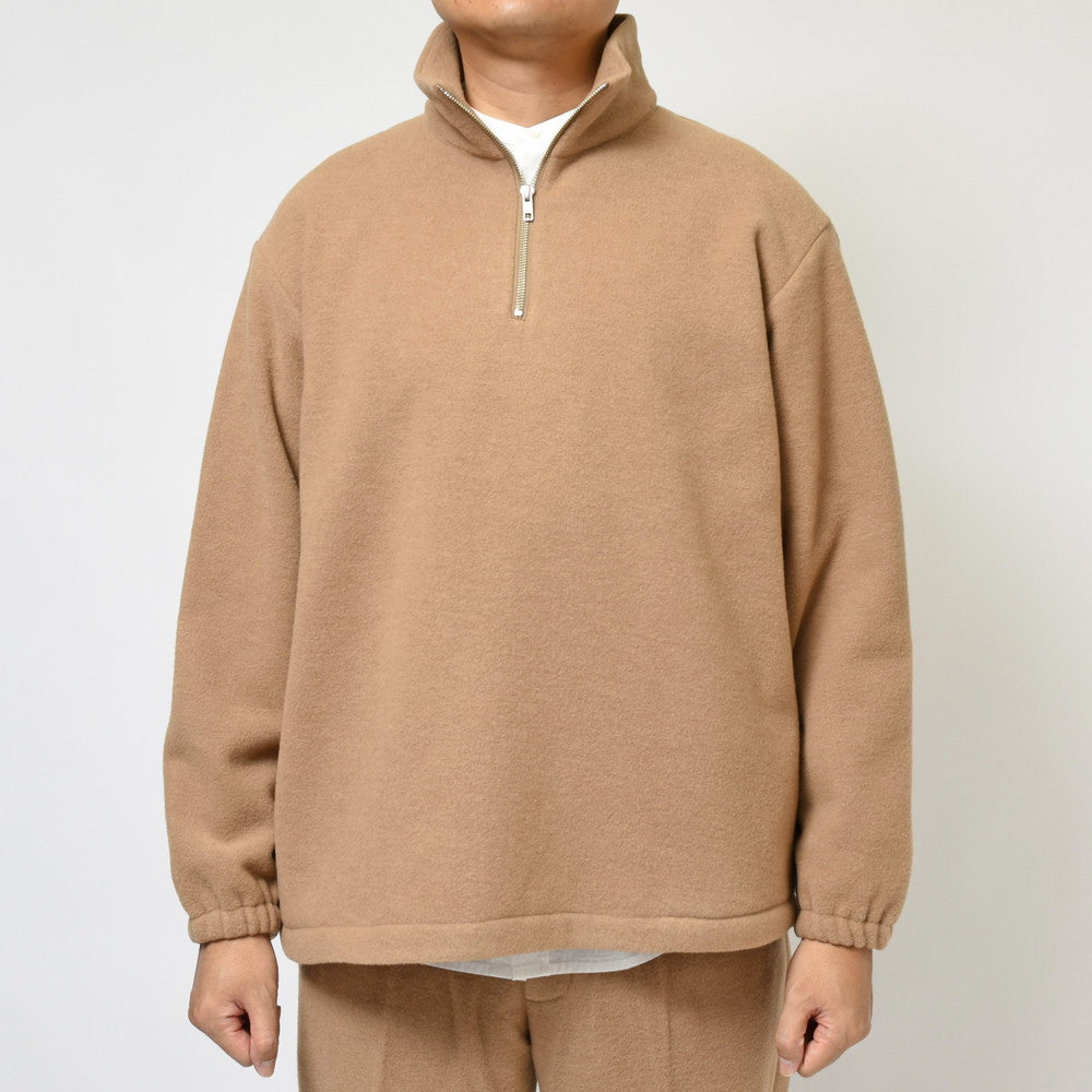 moncao(モンサオ) ポリエステルレーヨンフリースハーフジップハイネックプルオーバー M021331
