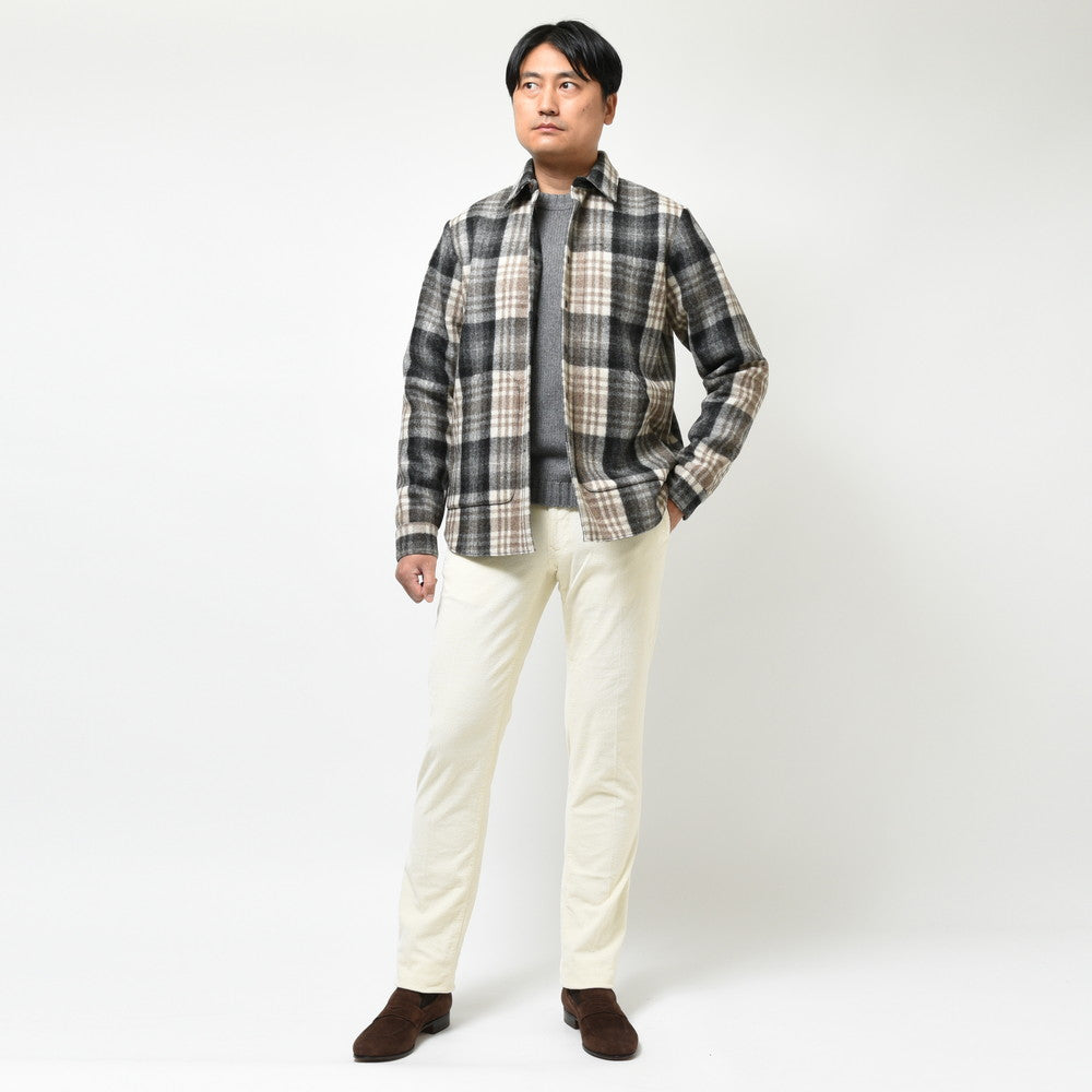 ASPESI(アスペジ) ウールフランネルオーバーチェックCPOシャツ 22924ACG44V081