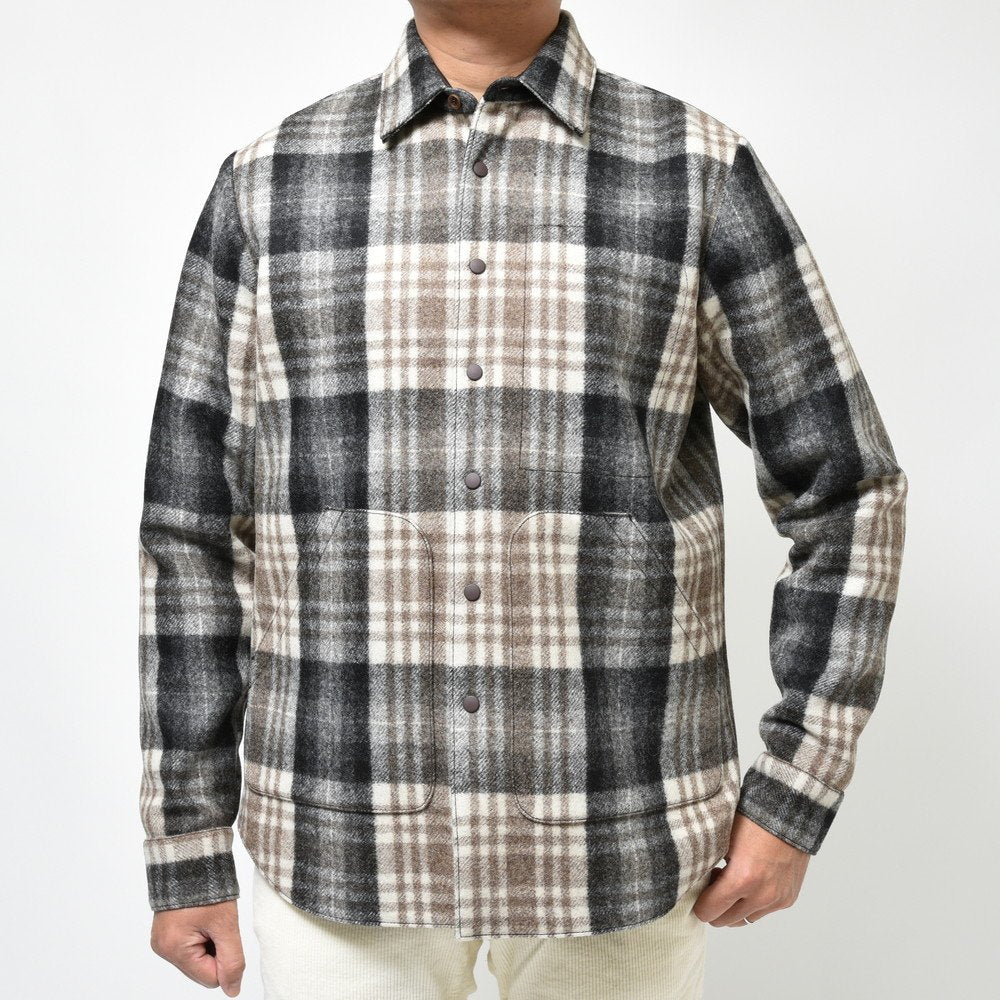 ASPESI(アスペジ) ウールフランネルオーバーチェックCPOシャツ 22924ACG44V081