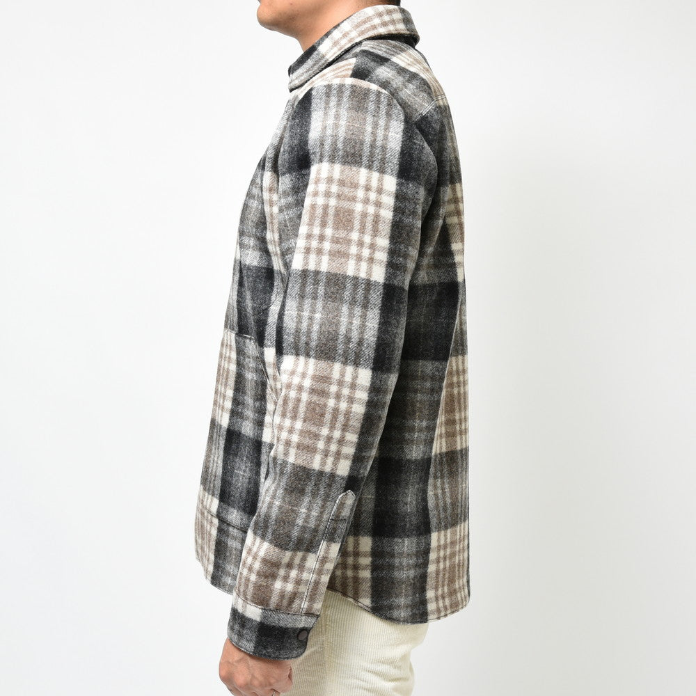 ASPESI(アスペジ) ウールフランネルオーバーチェックCPOシャツ 22924ACG44V081