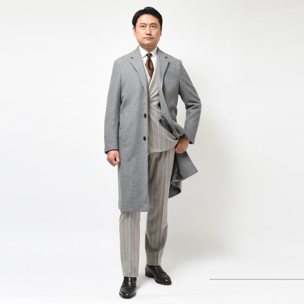 GIANFRANCO BOMMEZZADRI(ジャンフランコ ボメザドリ) ウールカシミアダイアゴナルソフトツィードチェスターフィールドコート L-COAT-J/Q2009