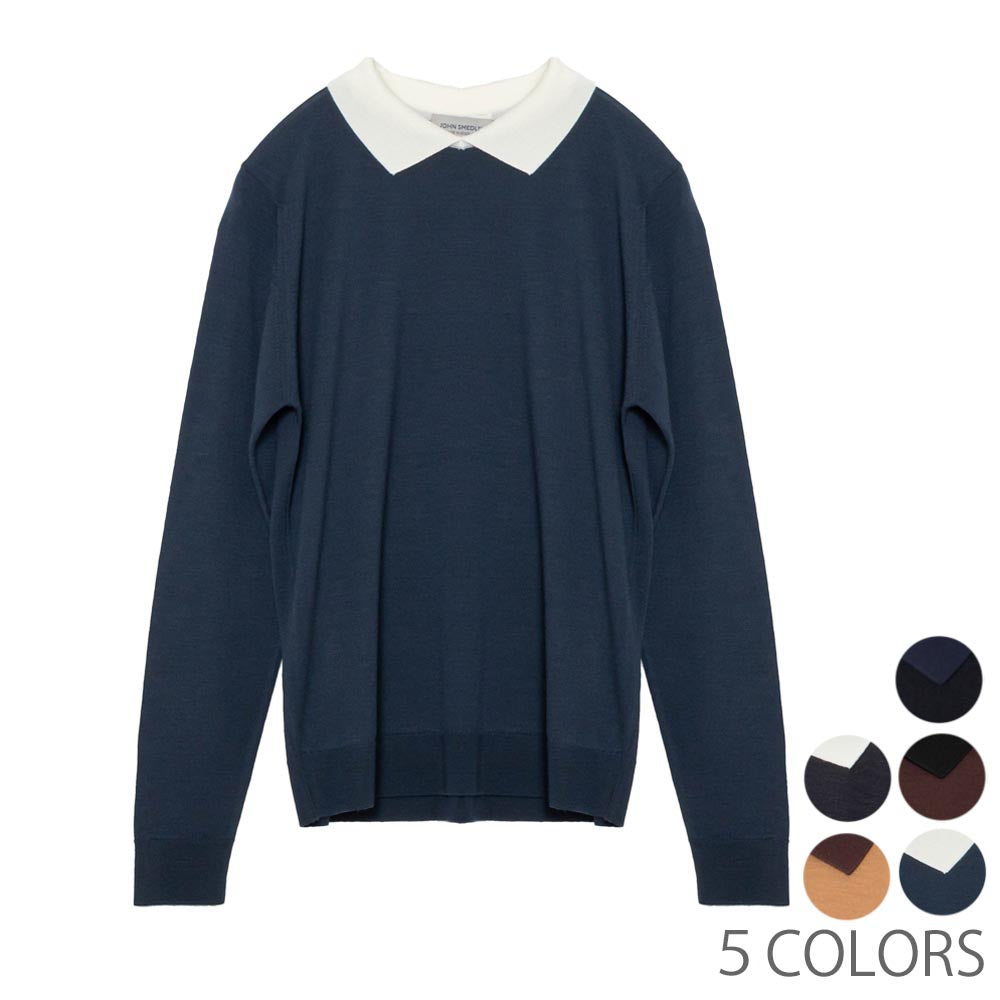 JOHN SMEDLEY(ジョンスメドレー)<BR>A4601 日本限定 ロングスリーブ クレリックニットポロ