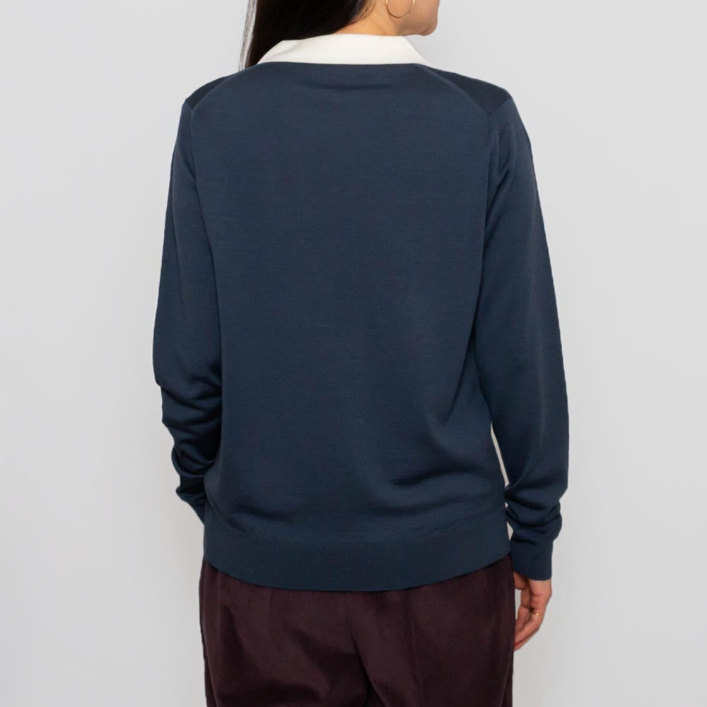 JOHN SMEDLEY(ジョンスメドレー)<BR>A4601 日本限定 ロングスリーブ クレリックニットポロ