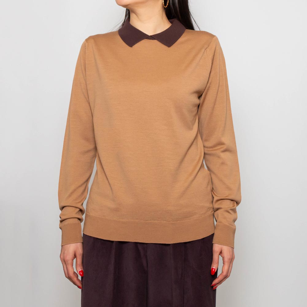 JOHN SMEDLEY(ジョンスメドレー)<BR>A4601 日本限定 ロングスリーブ クレリックニットポロ