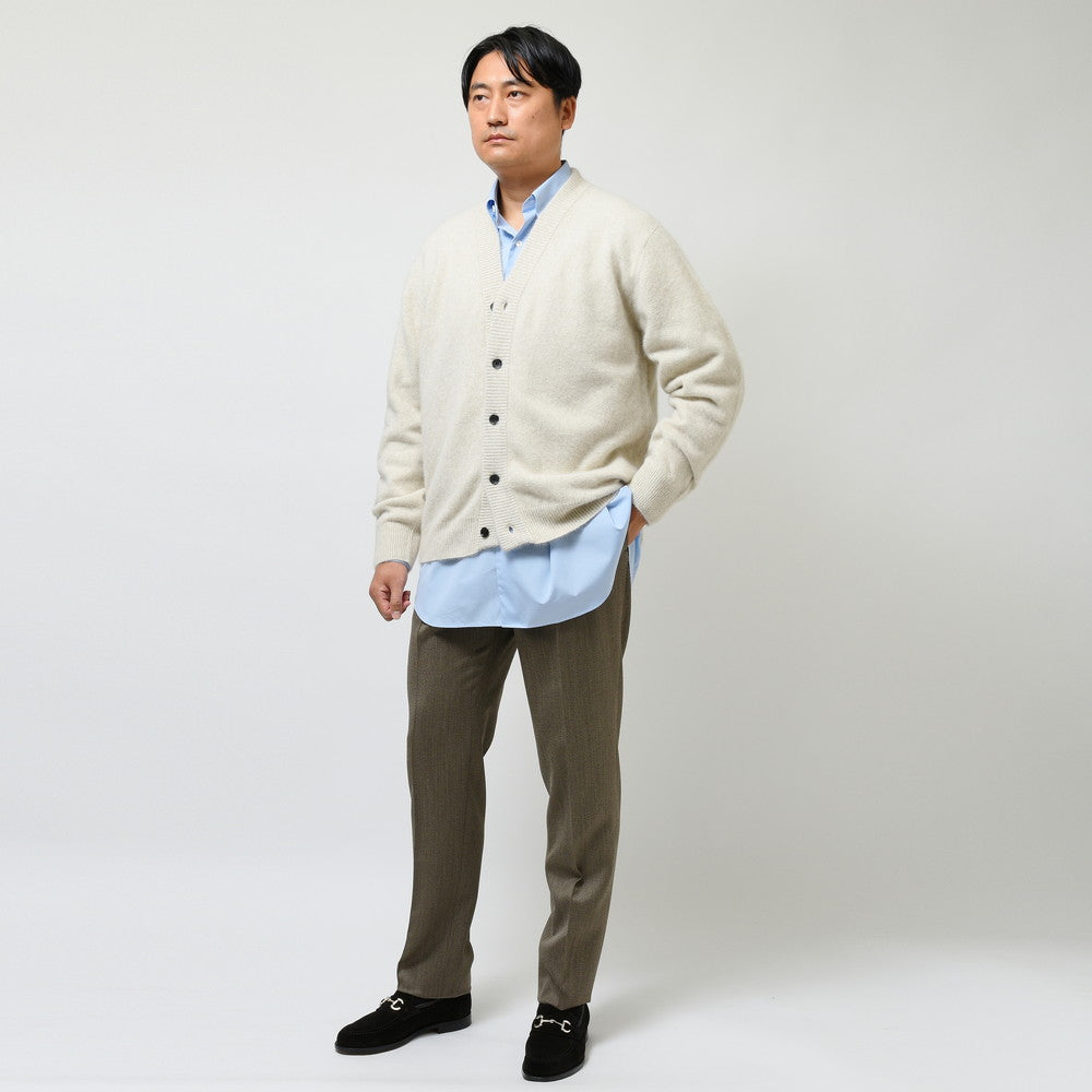 garoh(ガロウ) pants02 ウールカバートクロス2プリーツサイドアジャスターテーパードパンツ