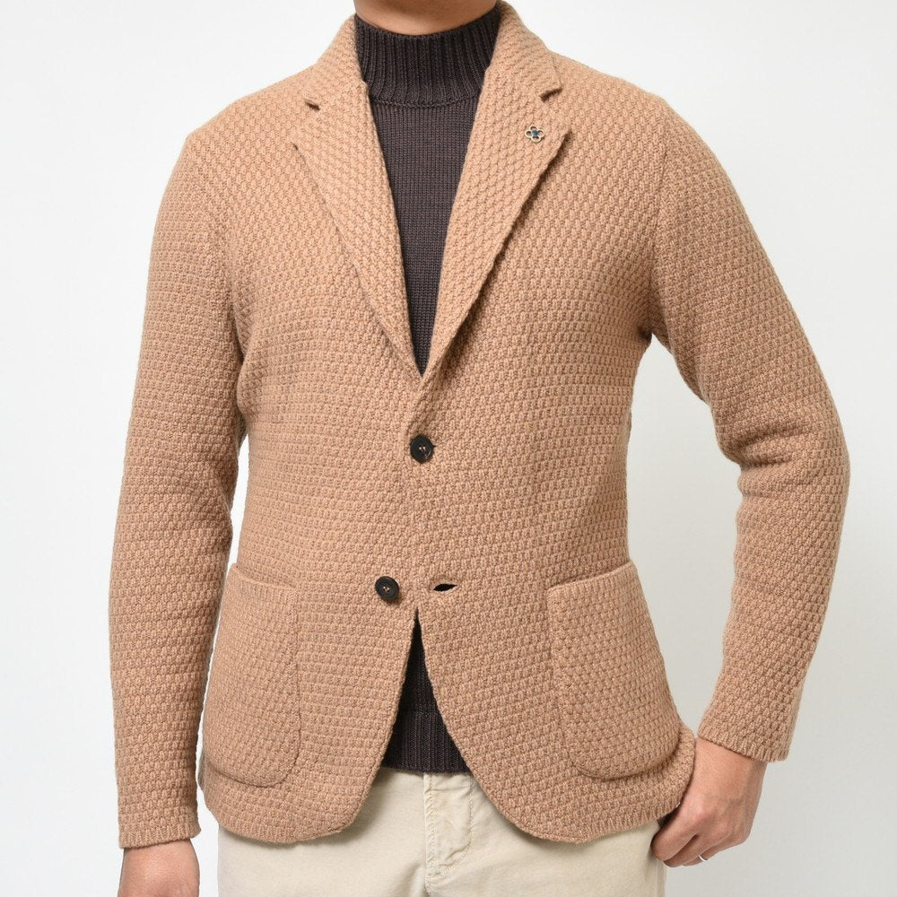LARDINI(ラルディーニ) カシミアバスケットニットジャケット ALJM70J000