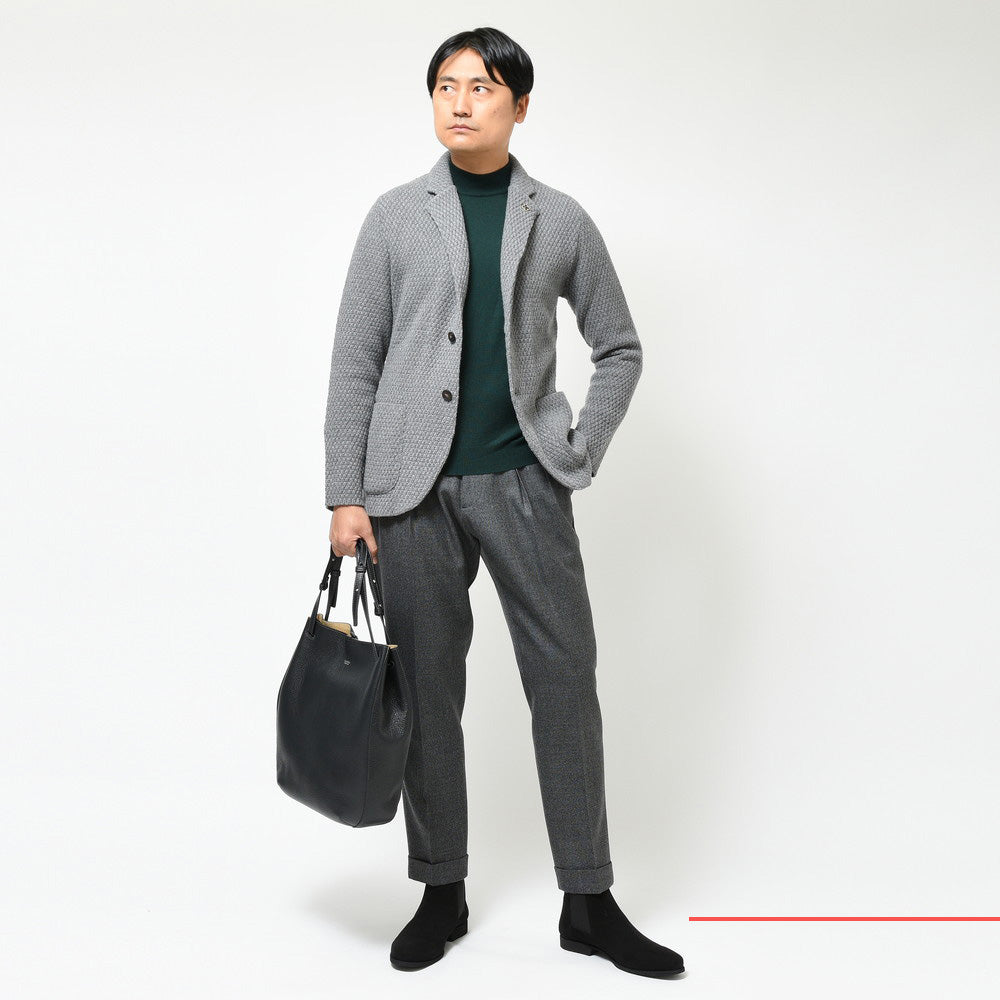 LARDINI(ラルディーニ) カシミアバスケットニットジャケット ALJM70J000